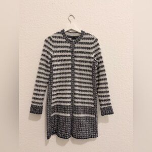 ✨ NIC + ZOE Blue & White Striped Long Cardigan – Effortless Modern Classic ✨